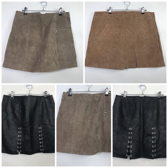 Blank NYC NWT Flawed Suede & Leather Mini Skirts DIY Project Box 1 - Picture 2 of 7